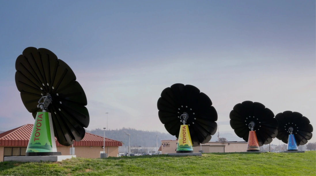 Toyota branded solar panels harnessing clean energy