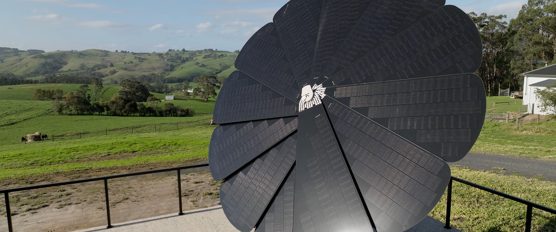 SmartFlower looking over an expansive green field at Wandilla Estates